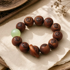 Tibetan Rosewood Engraving Tiger Protection Bracelet featuring Rosewood