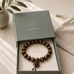 Tibetan Rosewood Heart Sutra Engraved Cure Bracelet featuring Rosewood