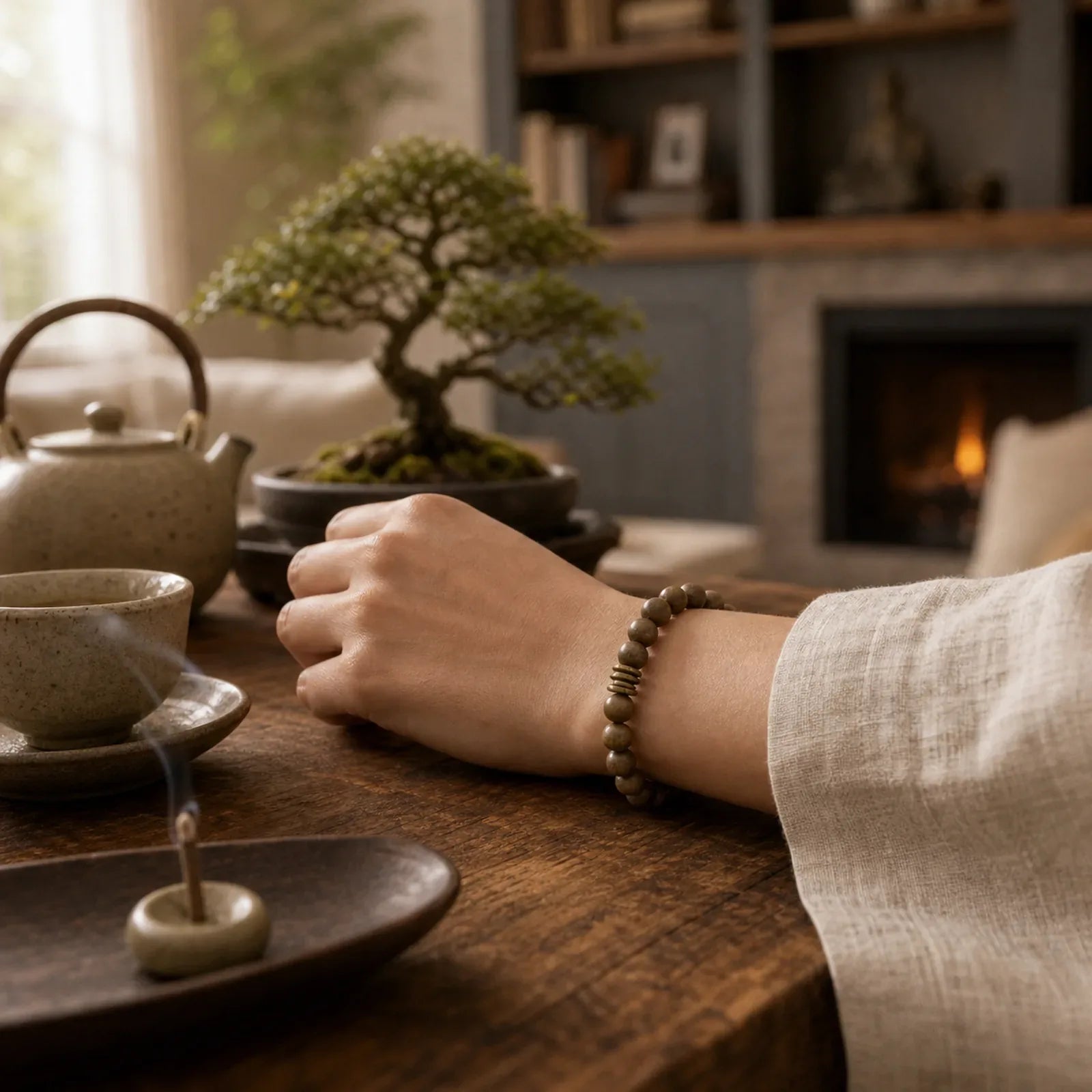 Tibetan Sandalwood Protection Bracelet featuring Sandalwood