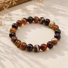 Tibetan Sardonyx Happiness Positive Bracelet featuring Sardonyx