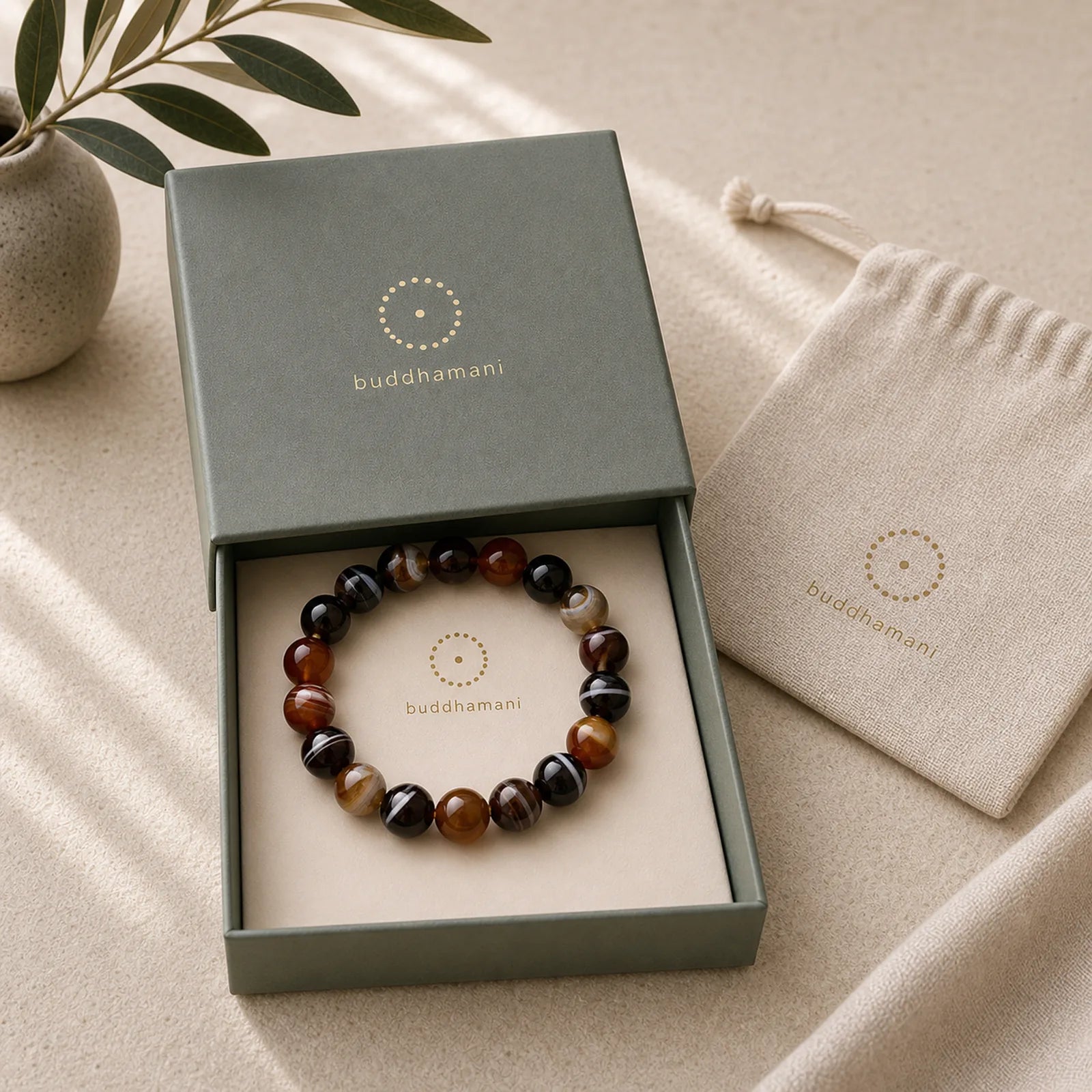 Tibetan Sardonyx Happiness Positive Bracelet featuring Sardonyx