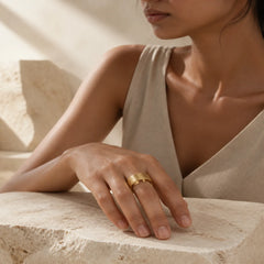 Tibetan Simple Design Copper Brass Frosted Wealth Ring featuring Copper