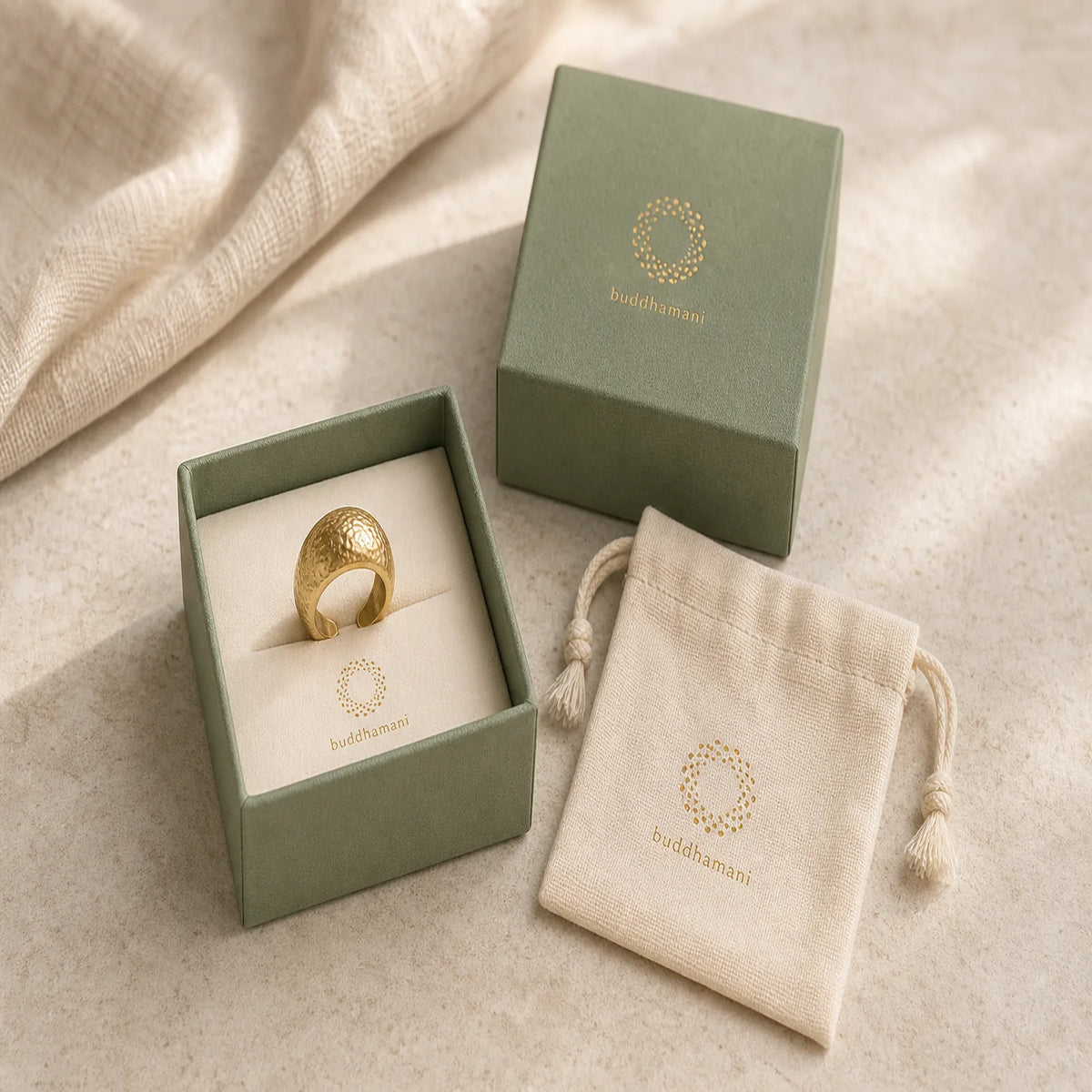 Tibetan Simple Design Copper Brass Frosted Wealth Ring featuring Copper