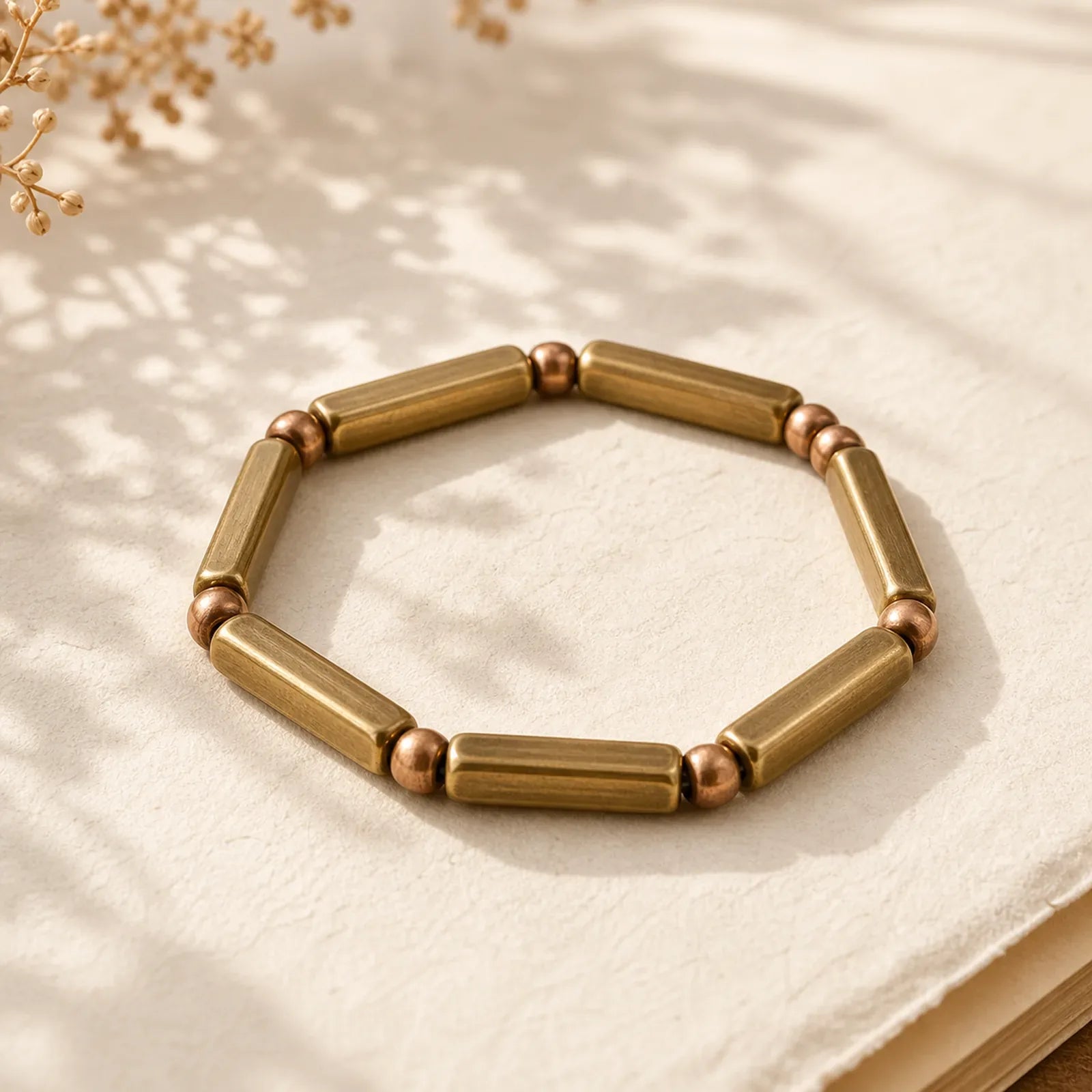Tibetan Simple Design Copper Wealth Luck Bracelet featuring Copper