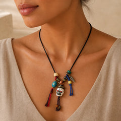 Tibetan Skull The Lord of the Corpse Forest New Beginning Rope Necklace Pendant featuring The Lord of the Corpse Forest, Copper