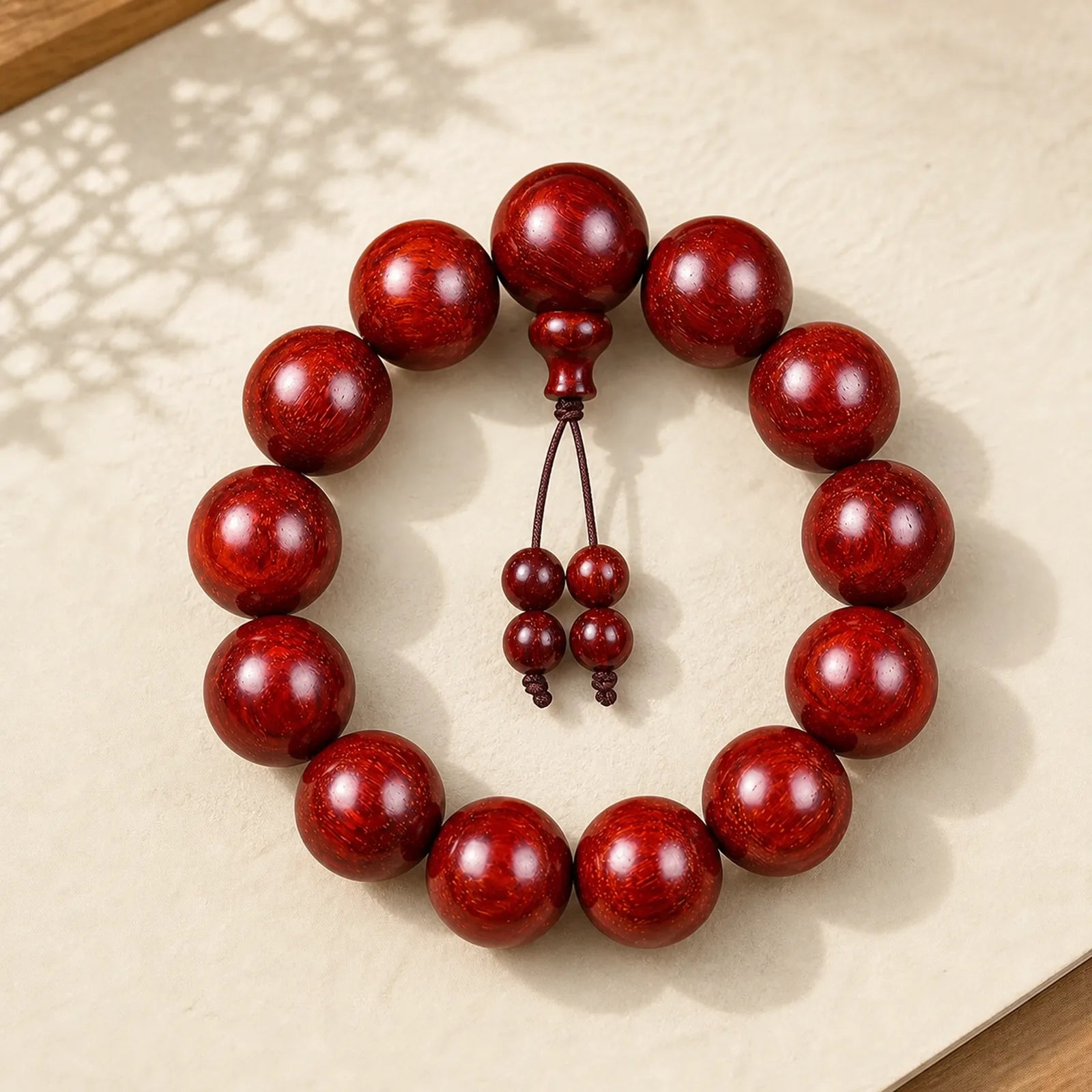 Tibetan Small Leaf Red Sandalwood Balance Bracelet featuring Small Leaf Red Sandalwood, Red Sandalwood, Sandalwood