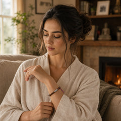 Tibetan Tiger Eye Om Mani Padme Hum Protection Power Bracelet featuring Tiger Eye, Om Mani Padme Hum, Om