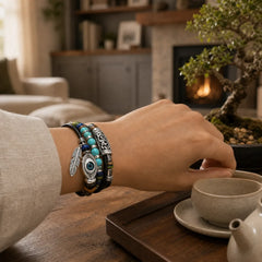 Tibetan Turquoise Evil Eye Purification Bracelet featuring Turquoise, Evil Eye