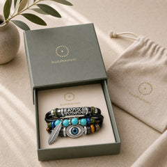 Tibetan Turquoise Evil Eye Purification Bracelet featuring Turquoise, Evil Eye