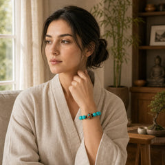 Tibetan Turquoise Protection Bracelet featuring Turquoise, Copper