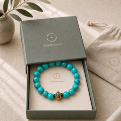 Tibetan Turquoise Protection Bracelet featuring Turquoise, Copper
