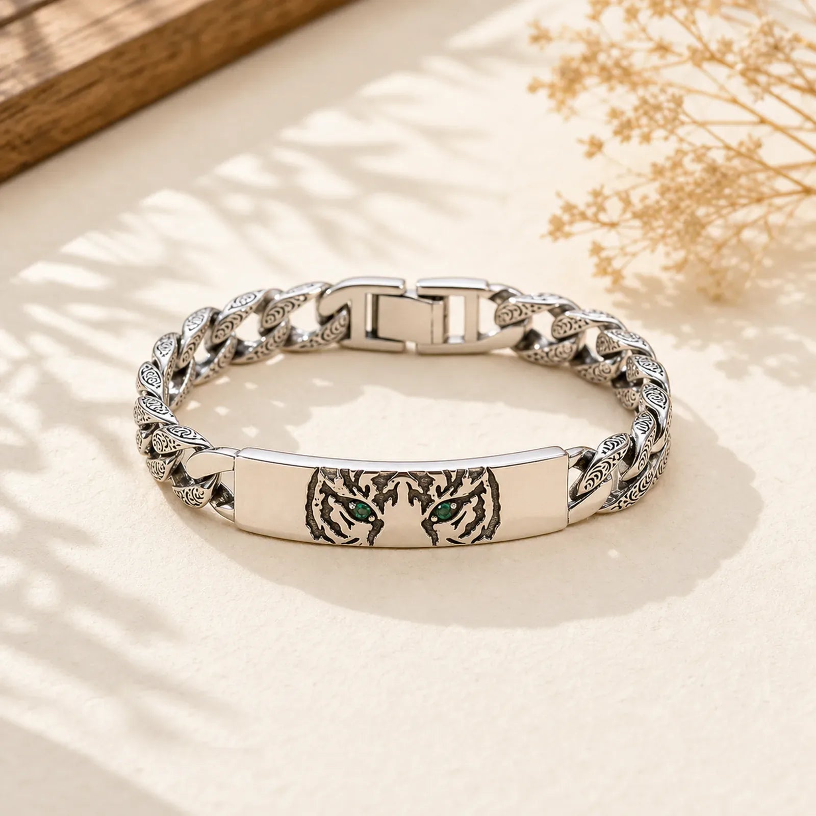 Tiger Copper Luck Cuff Chain Bracelet featuring Copper