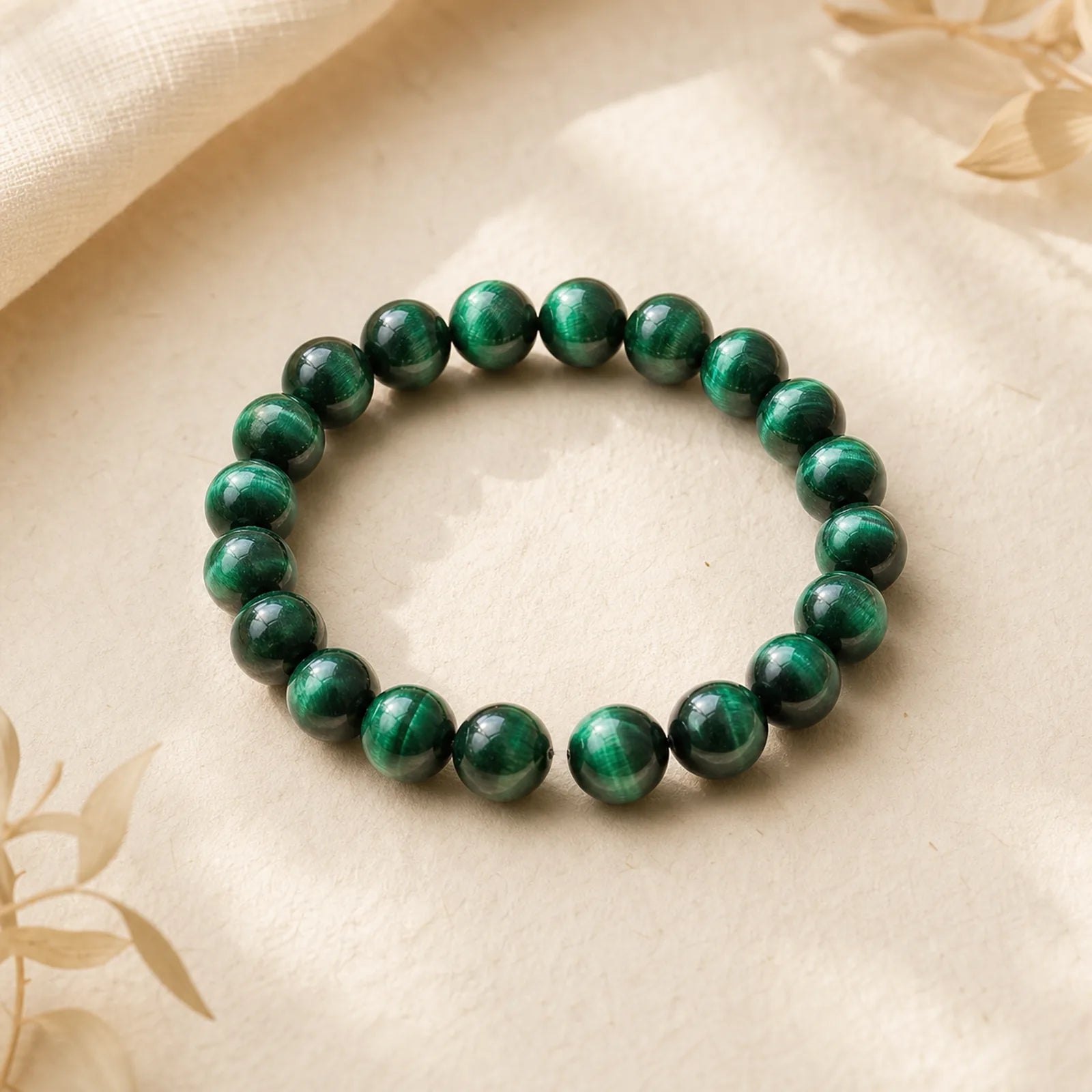 Tiger Eye Growth Healing Energy Bracelet featuring Tiger Eye, Green Tiger Eye