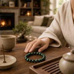 Tiger Eye Growth Healing Energy Bracelet featuring Tiger Eye, Green Tiger Eye