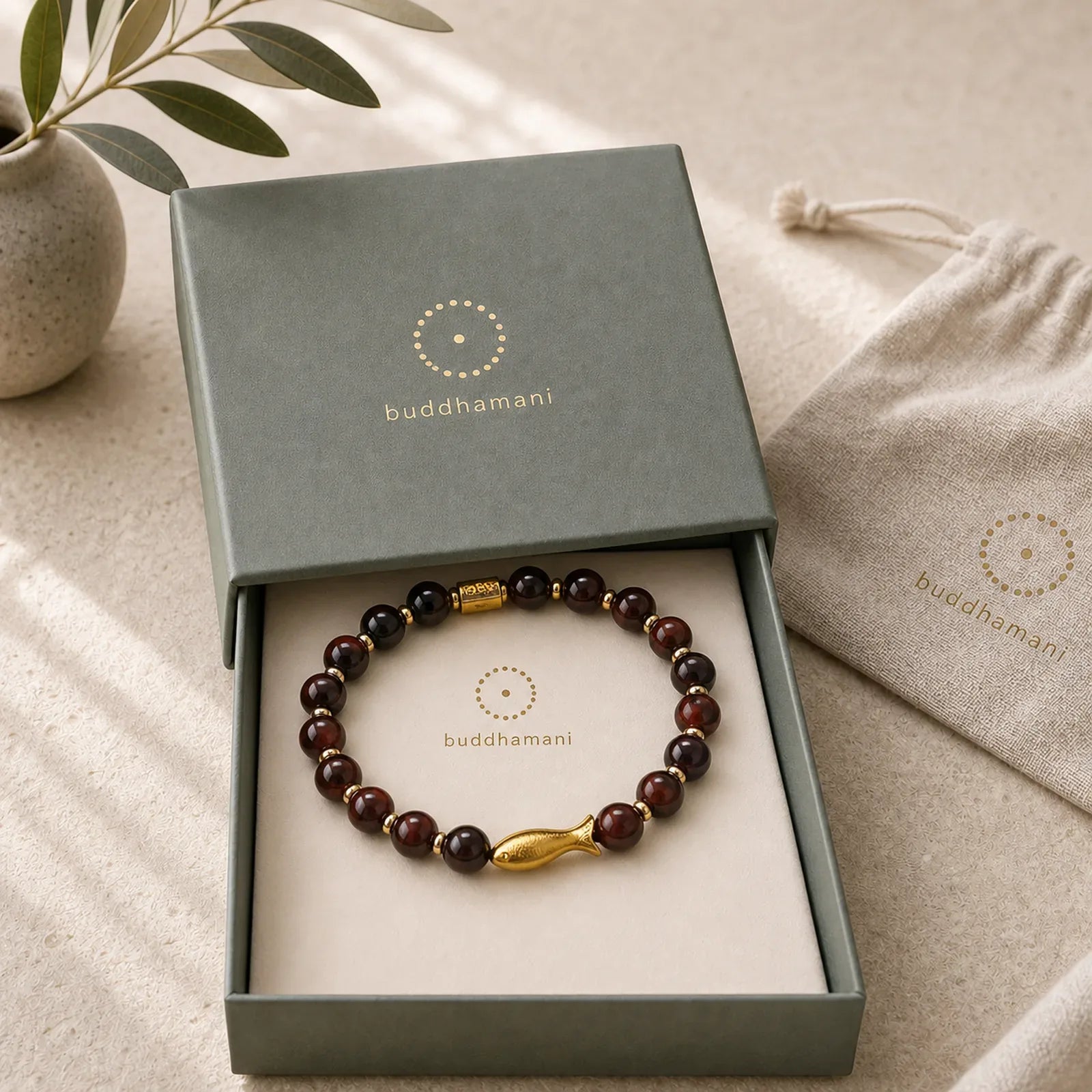 Tiger Eye Koi Fish Courage Bracelet featuring Tiger Eye, Koi Fish, Yin Yang Symbol