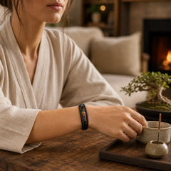 Tiger Eye Power Magnetic Buckle Multilayered Leather Bracelet featuring Tiger Eye