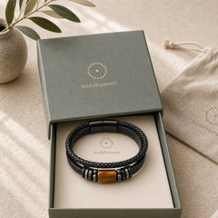 Tiger Eye Power Magnetic Buckle Multilayered Leather Bracelet featuring Tiger Eye