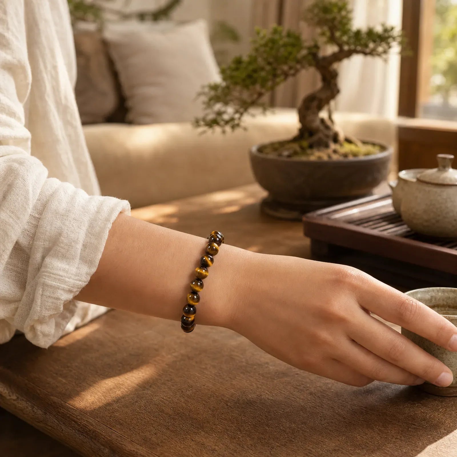 Tiger Eye Strength Bracelet featuring Tiger Eye