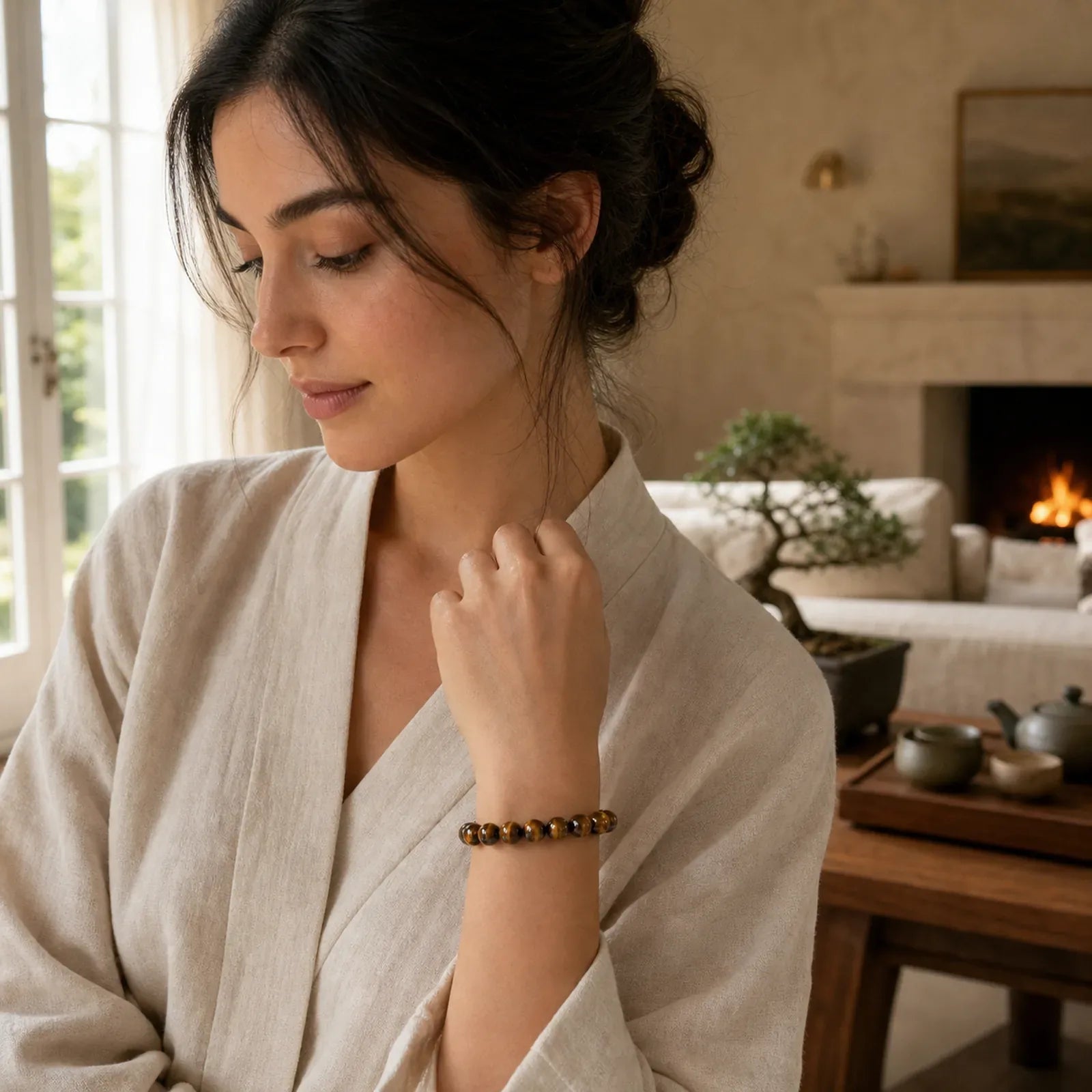 Tiger Eye Strength Bracelet featuring Tiger Eye