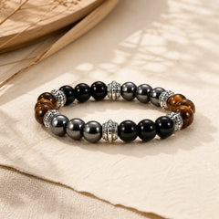 Tiger Eye and Hematite Good Luck and Healing Bracelet featuring Tiger Eye, Hematite