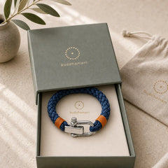 Titanium Steel Shackle Braided Rope Balance Bracelet featuring Titanium Steel, Horse