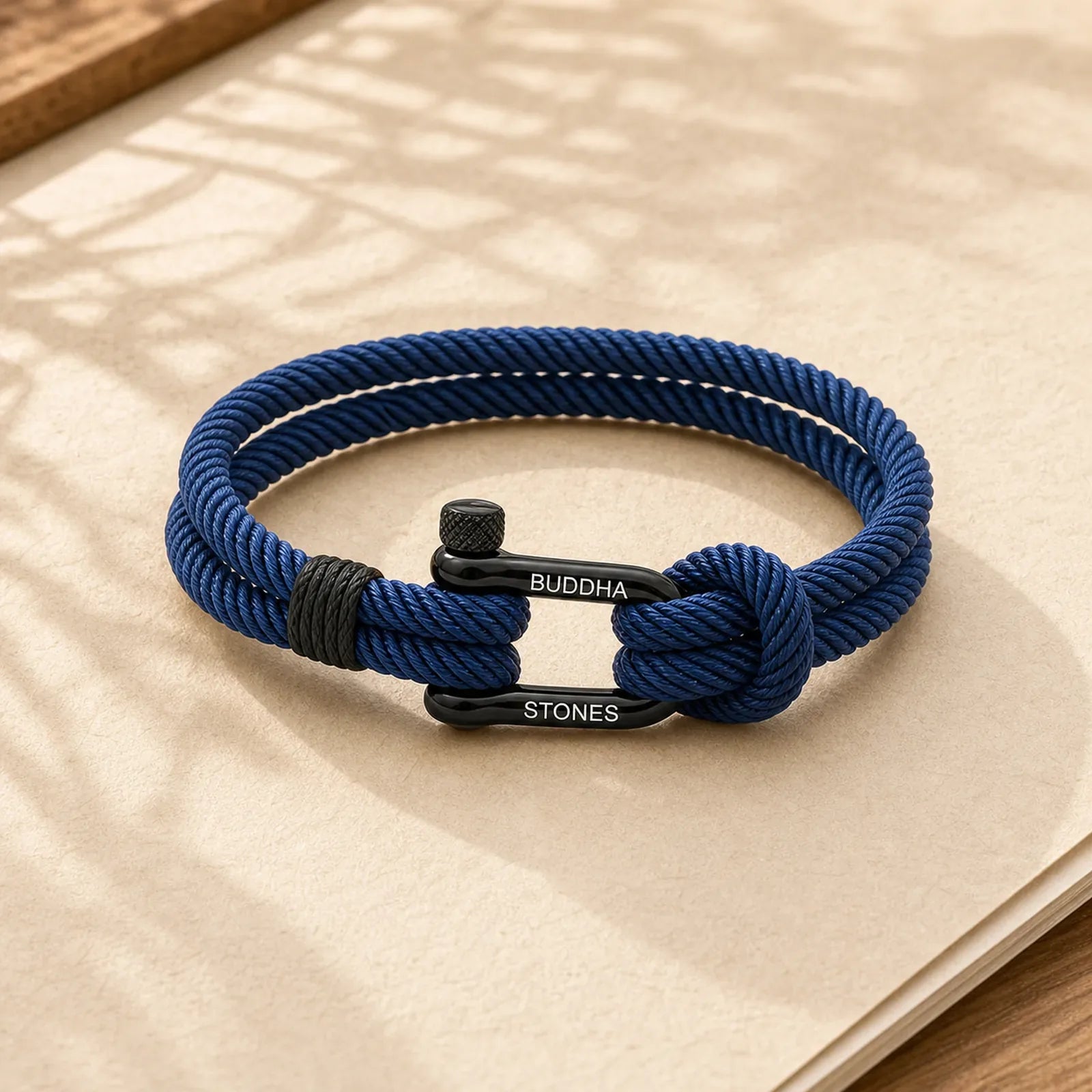 Titanium Steel Shackle Rope Strengthen Bracelet featuring Titanium Steel, Horse, Red String