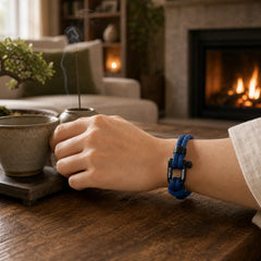 Titanium Steel Shackle Rope Strengthen Bracelet featuring Titanium Steel, Horse, Red String
