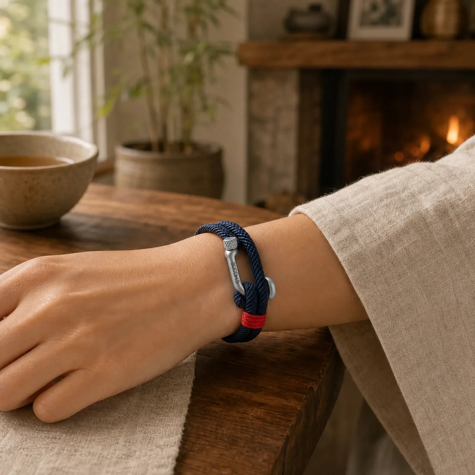 Titanium Steel Shackle Stimulation Bracelet featuring Titanium Steel, Horse
