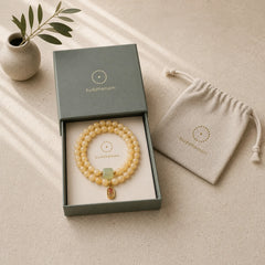 Topaz Beads Jade Cube Double Circle Wealth Bracelet featuring Topaz, Jade, Copper