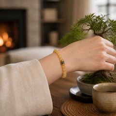 Topaz Beads Om Mani Padme Hum Fortune Bracelet featuring Topaz, Om Mani Padme Hum, Om