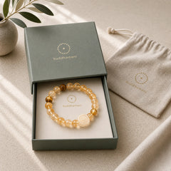 Topaz Citrine Tiger Eye Zakiram Goddess of Wealth Bracelet featuring Topaz, Citrine, Tiger Eye