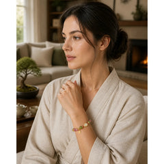 Tourmaline Fu Character Love Bracelet featuring Tourmaline, Fu Character, Jade