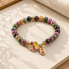 Tourmaline Jade Safe And Well Love Bracelet featuring Tourmaline, Jade