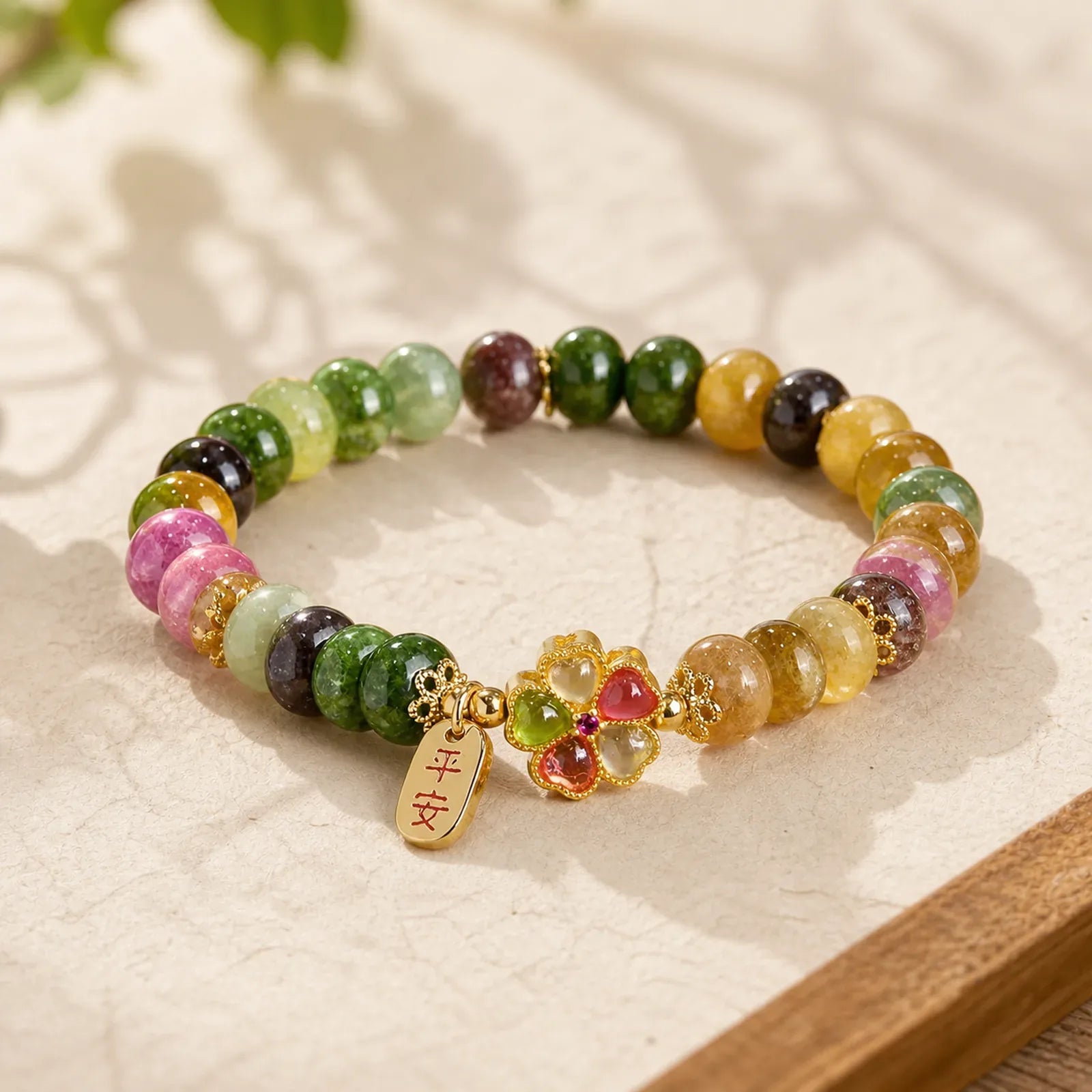 Tourmaline Jade Safe And Well Love Bracelet featuring Tourmaline, Jade