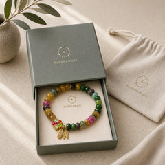 Tourmaline Jade Safe And Well Love Bracelet featuring Tourmaline, Jade
