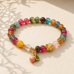 Tourmaline Lotus Seedpod Wisdom Bracelet featuring Tourmaline, Lotus, Lotus Symbol