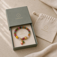 Tourmaline Lotus Seedpod Wisdom Bracelet featuring Tourmaline, Lotus, Lotus Symbol
