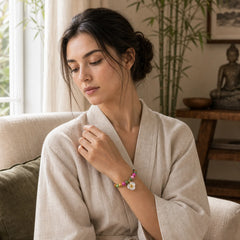 Tourmaline Wisdom Flower Bracelet featuring Tourmaline