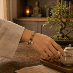 Tourmaline Yanyuan Agate Peach Blossoms Love Bracelet featuring Tourmaline, Yanyuan Agate