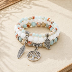 Tree Of Life Turquoise Balance Bracelet featuring Turquoise, White Turquoise