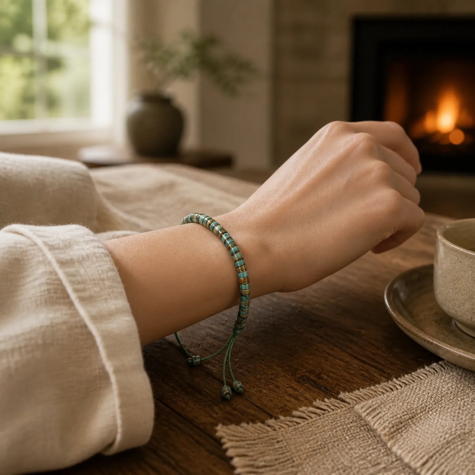 Turquoise Purification Spacer Bead Bracelet featuring Turquoise
