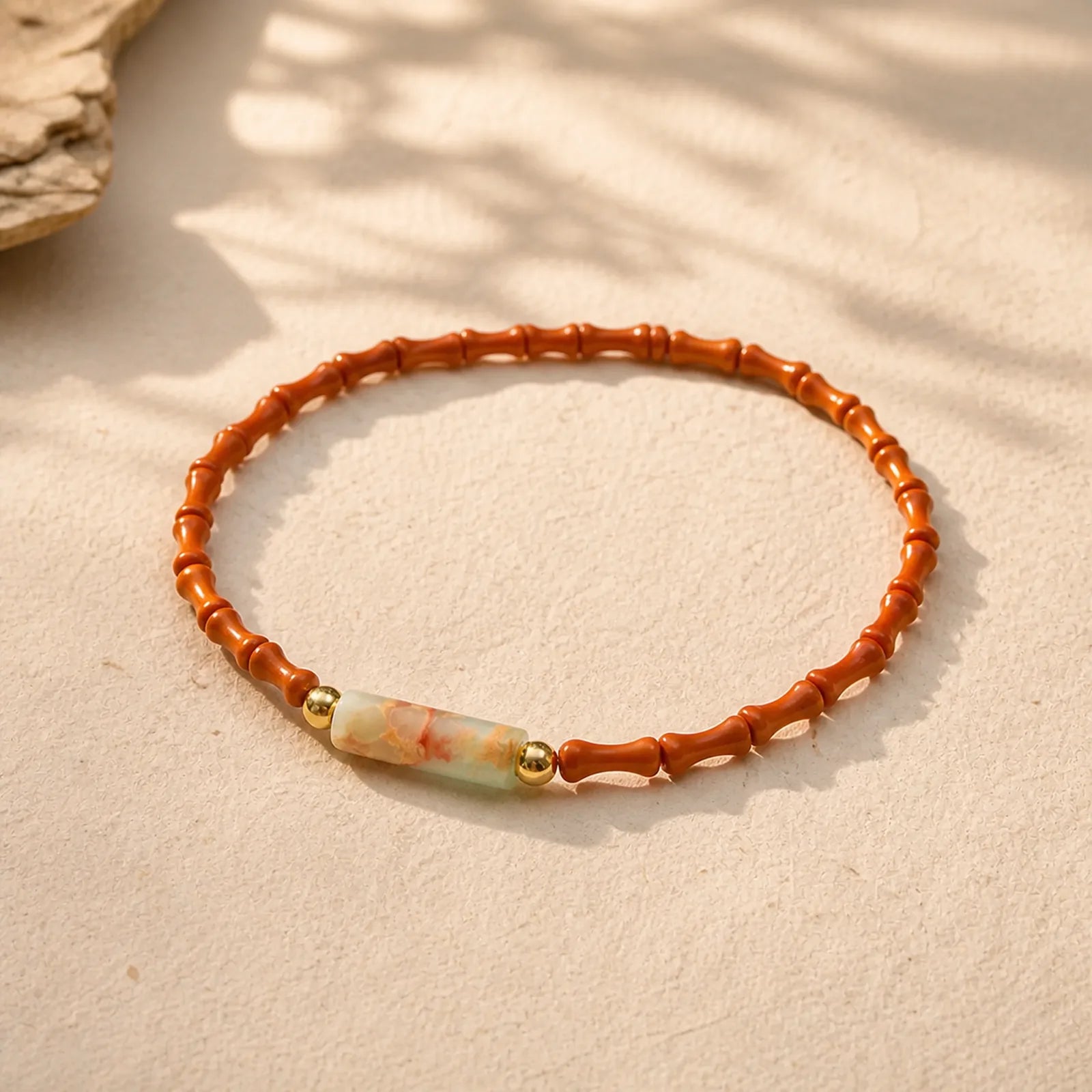 Ultra-fine Olive Pit Peace Bracelet featuring Olive Pit, Lotus, Shoushan Stone