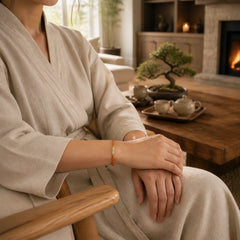 Ultra-fine Olive Pit Peace Bracelet featuring Olive Pit, Lotus, Shoushan Stone