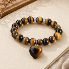 Various Crystal Green Aventurine Love Heart Balance Bracelet featuring Green Aventurine, White Jade, Jade