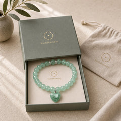 Various Crystal Green Aventurine Love Heart Balance Bracelet featuring Green Aventurine, White Jade, Jade