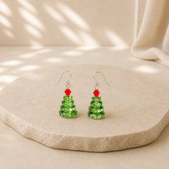 Various Crystals Christmas Tree Amethyst Peace Healing Drop Earrings featuring Amethyst