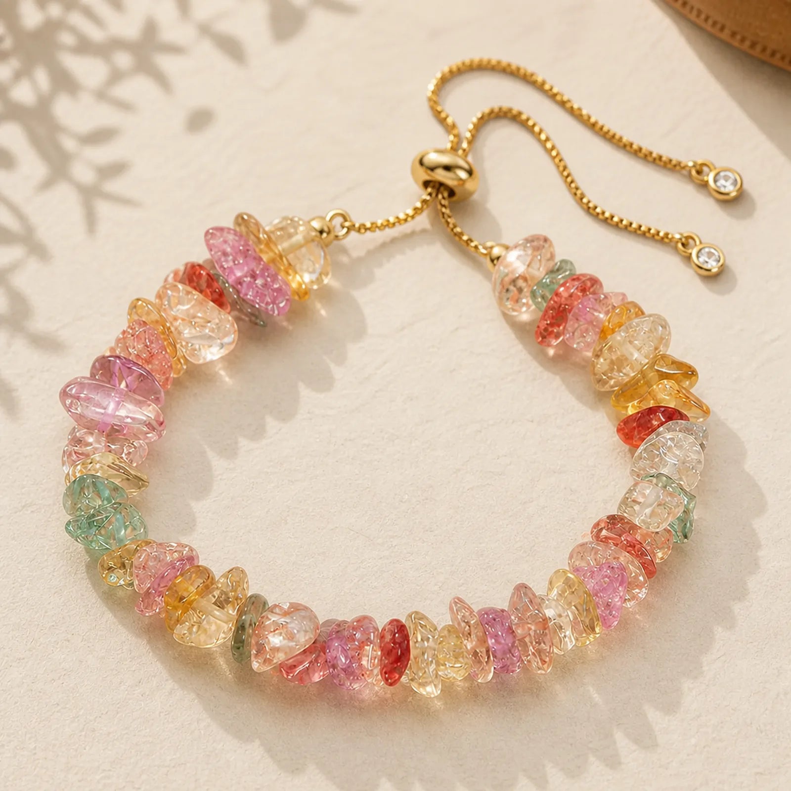 Various Gravel Crystals White Crystal Blue Crystal Protection Bracelet featuring Clear Quartz / White Crystal, Blue Crystal, Copper