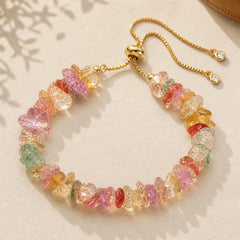 Various Gravel Crystals White Crystal Blue Crystal Protection Bracelet featuring Clear Quartz / White Crystal, Blue Crystal, Copper