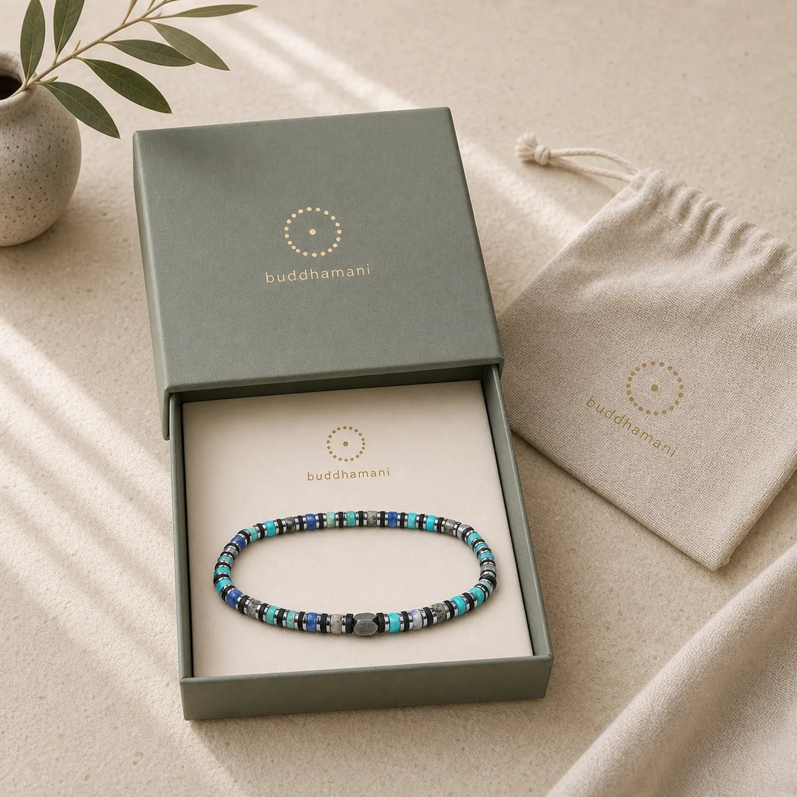 Various Stones Hematite Turquoise Emperor Stone Powerful Support Bracelet featuring Hematite, Turquoise, Emperor Stone