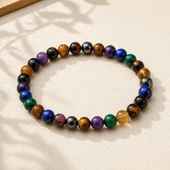 Various Tiger Eye Confidence Bracelet featuring Tiger Eye, Purple Tiger Eye, Red Tiger Eye